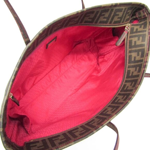 Fendi Zucca Women's PVC Shoulder Bag,Tote Bag Brown 740-022725 - Picture 9 of 12